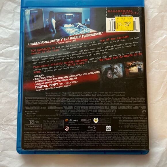 Paranormal Activity Blu-Ray Scary Movie, 2009 - Picture 2 of 3